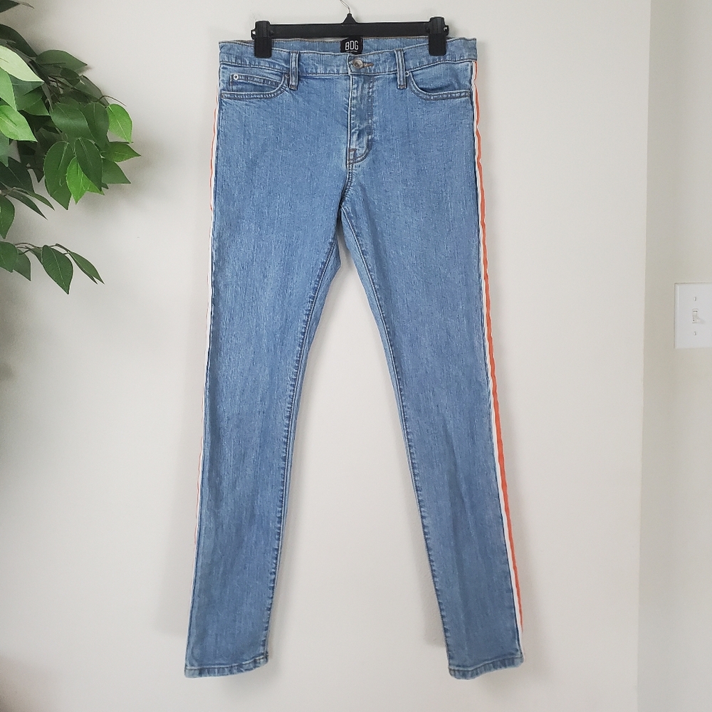 BDG Skinny Jeans Urban Outfitters Exclusive Men’s 30x30  Orange Stripe